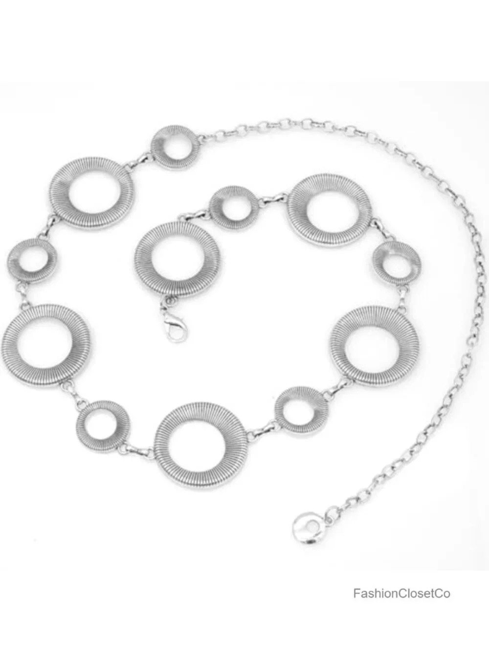 Chunky Metal Waist Chain Belt for Dresses Adjustable Lobster Clasp